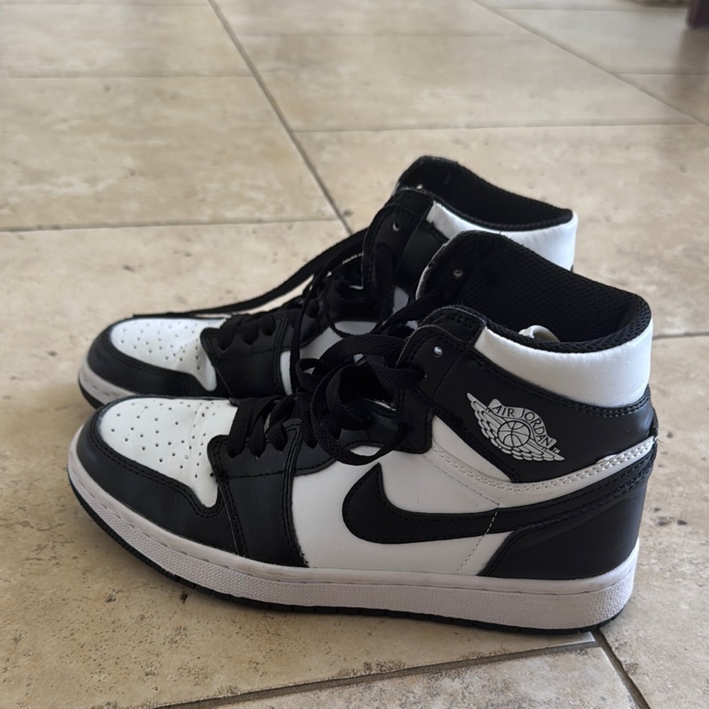 Air Jordan Black and White High-Top Sneakers